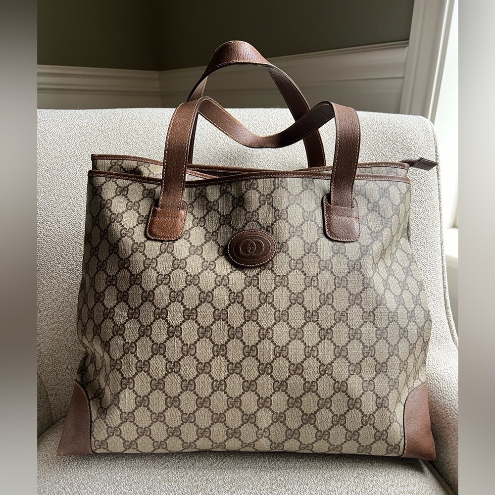 Gucci PVC coated canvas tote second hand